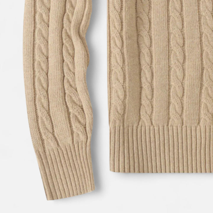 Mens Cotton Knit Sweater with Round Neck Classic Fit