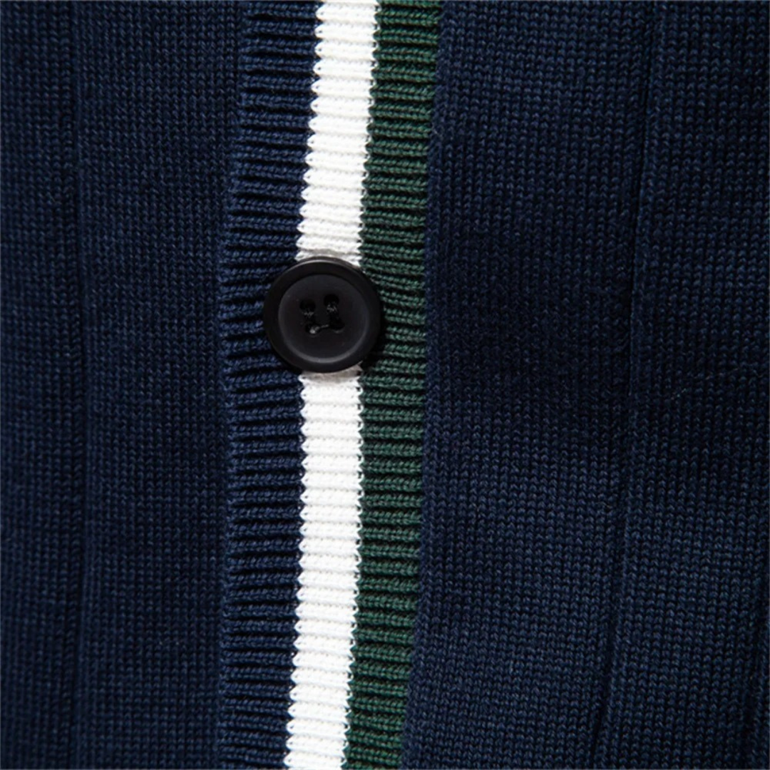 Mens Slim Fit V-Neck Cotton Knit Cardigan
