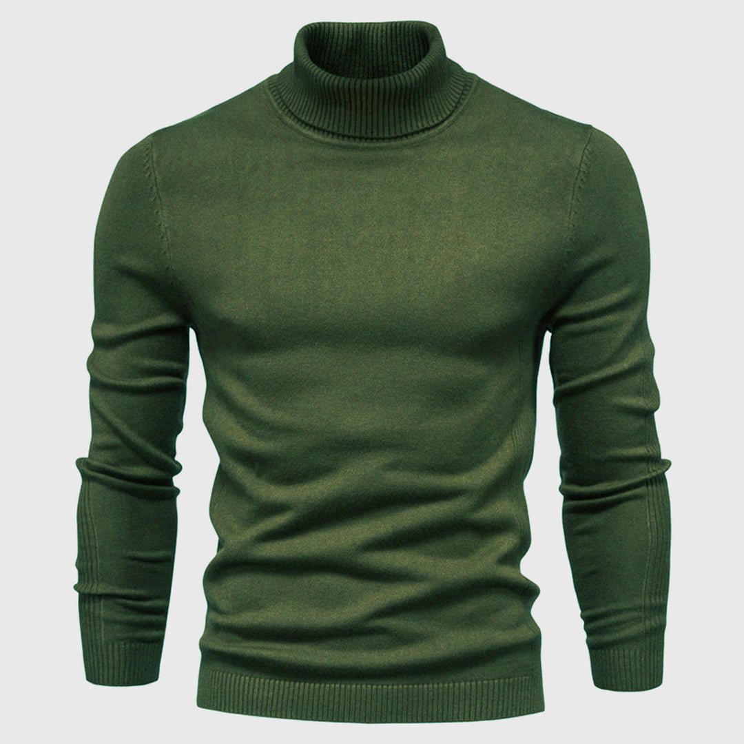 Mens Turtleneck Jumper Soft Knit Washable Layering