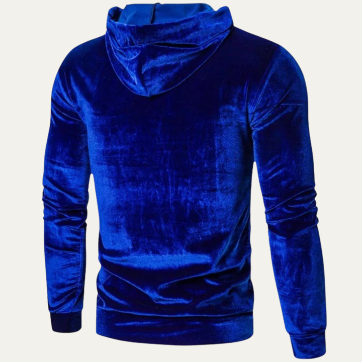 Mens Velvet Pullover Hoodie Kangaroo Pocket