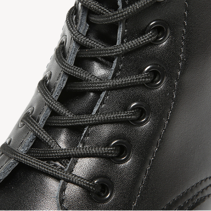 Unisex Leather Combat Boots Durable Lace-Up Ankle
