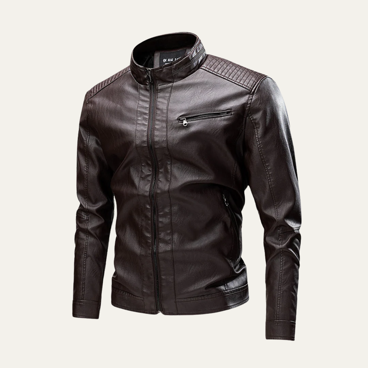 Mens Leather Motorcycle Jacket Fitted Style
