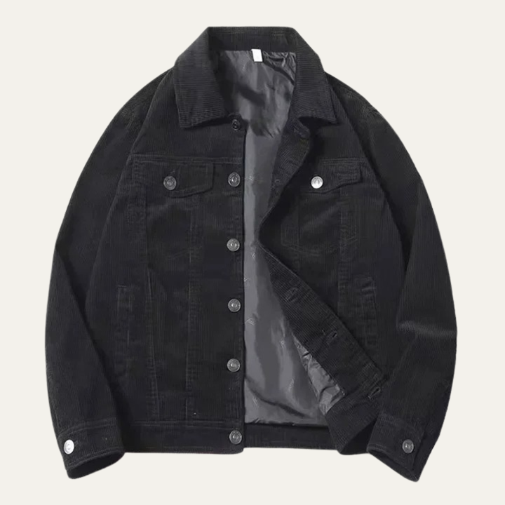 Mens Corduroy Trucker Jacket Classic Fit Chest Pockets
