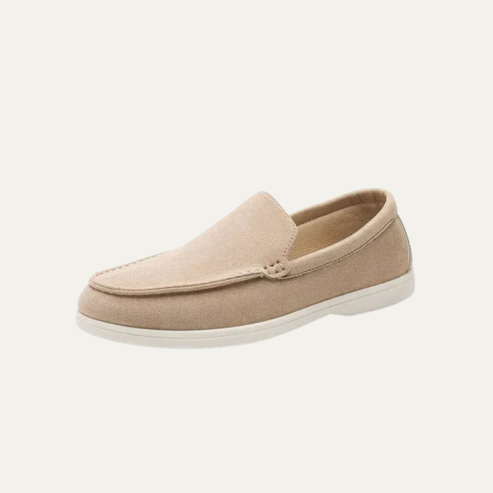 Mens Suede Slip-On Loafers Minimalist Apron Toe