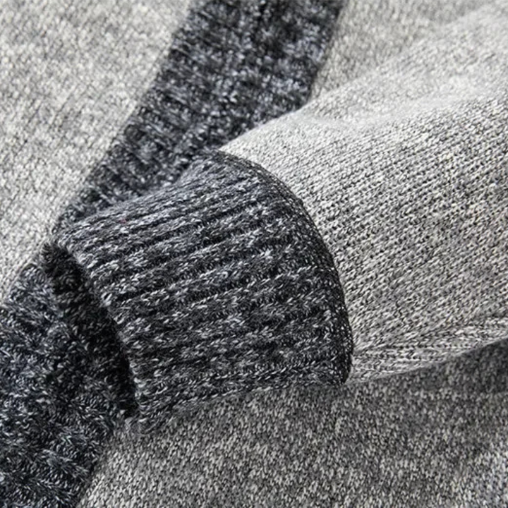 Mens Knit Jacket Fleece Lined Thick Warm Zip Front
