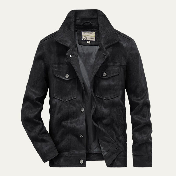 Mens Trucker Jacket Textured Suede Material
