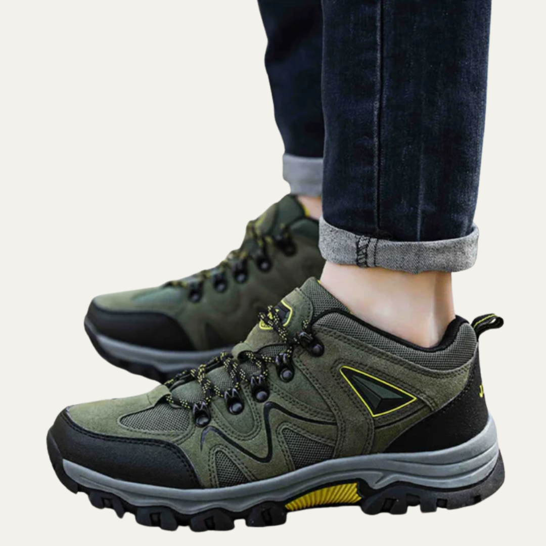 Mens Trail Shoes Mesh Panel Rugged Design