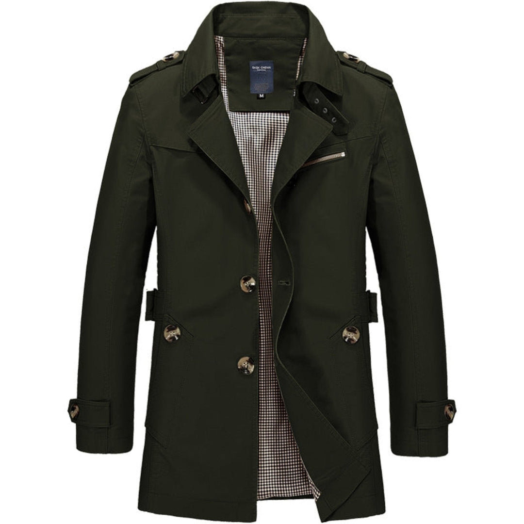 Mens Long Waterproof Coat Classic Fit