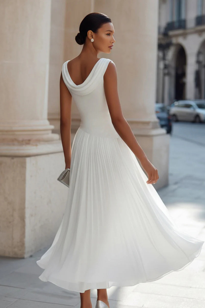 Womens Wedding Guest Dress Soft Fabric Elegant Fit