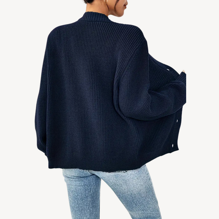 Womens Cardigan Sweater V-Neck Drop Shoulder