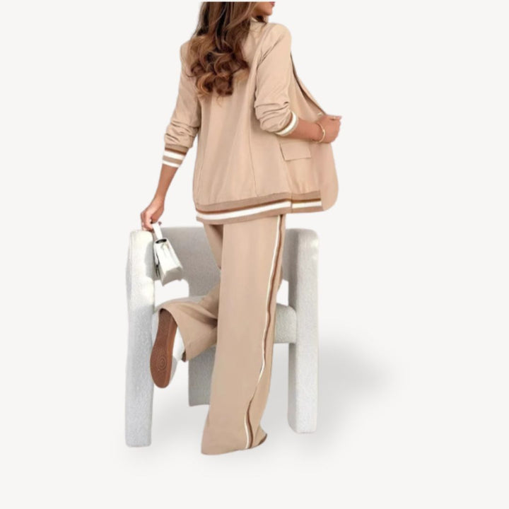 Womens Two-Piece Blazer Suit Striped Tailored Fit