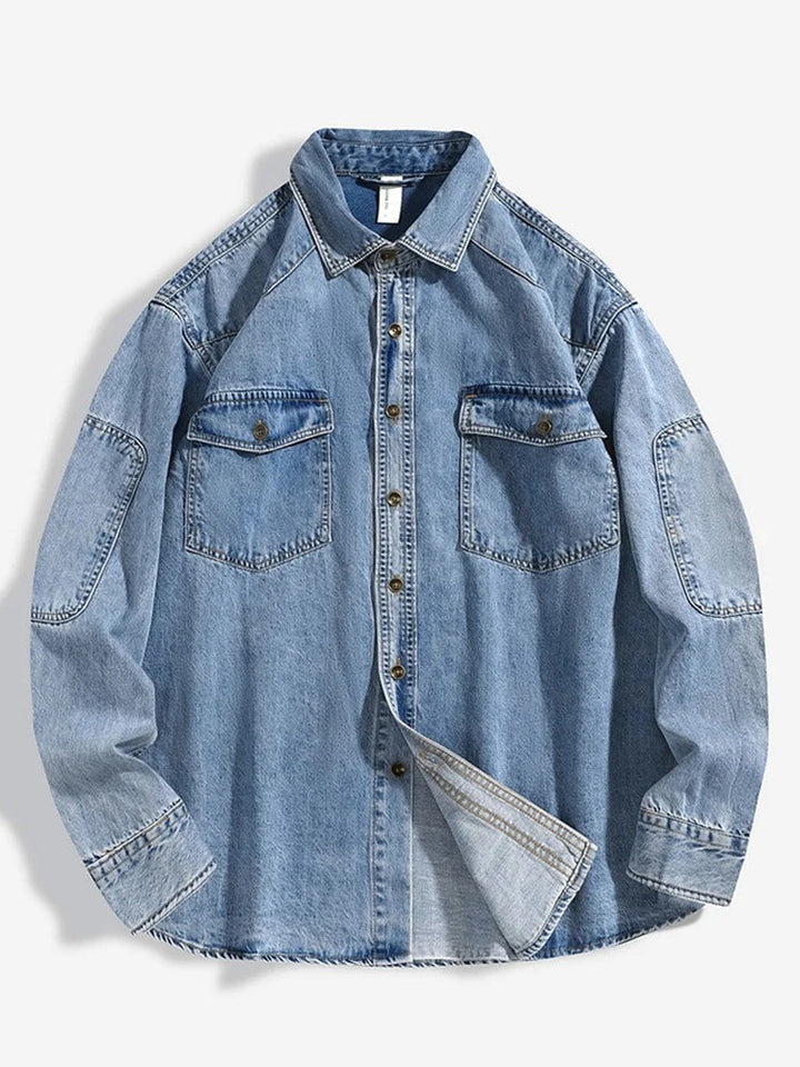 Mens Casual Denim Shirt Regular Fit