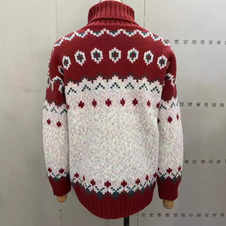 Womens Knit Sweater Cozy Nordic Style