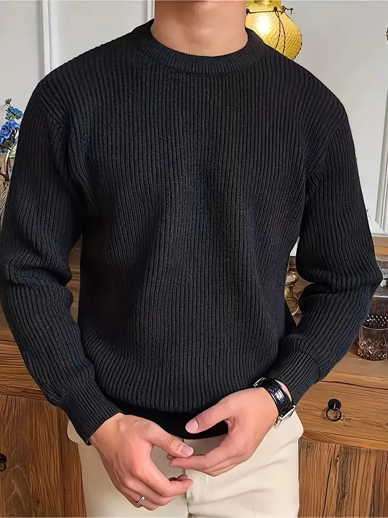 Mens Casual Sweater Knit Relaxed Fit