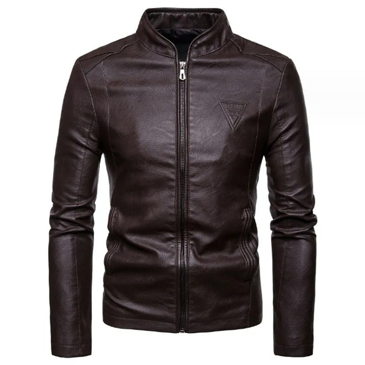 Mens Slim Faux Leather Jacket Classic Fit