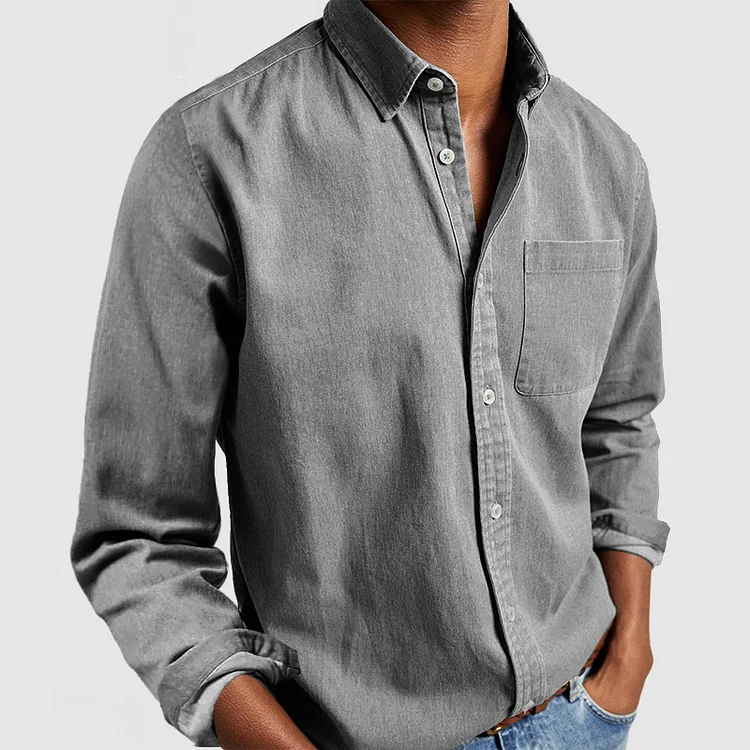 Mens Casual Button-Down Shirt Comfortable Everyday Fit