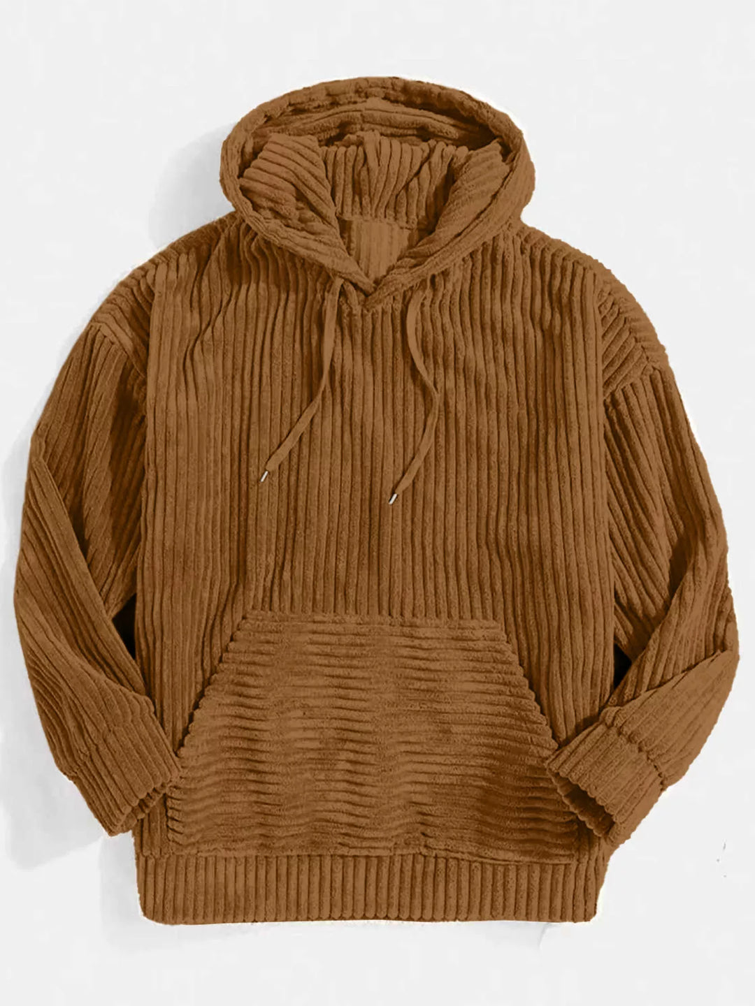Mens Corduroy Hooded Jacket Relaxed Fit Large Size
