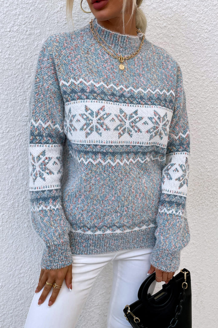Womens Crew Neck Sweater Wool Blend Warm Fit - BritishMode