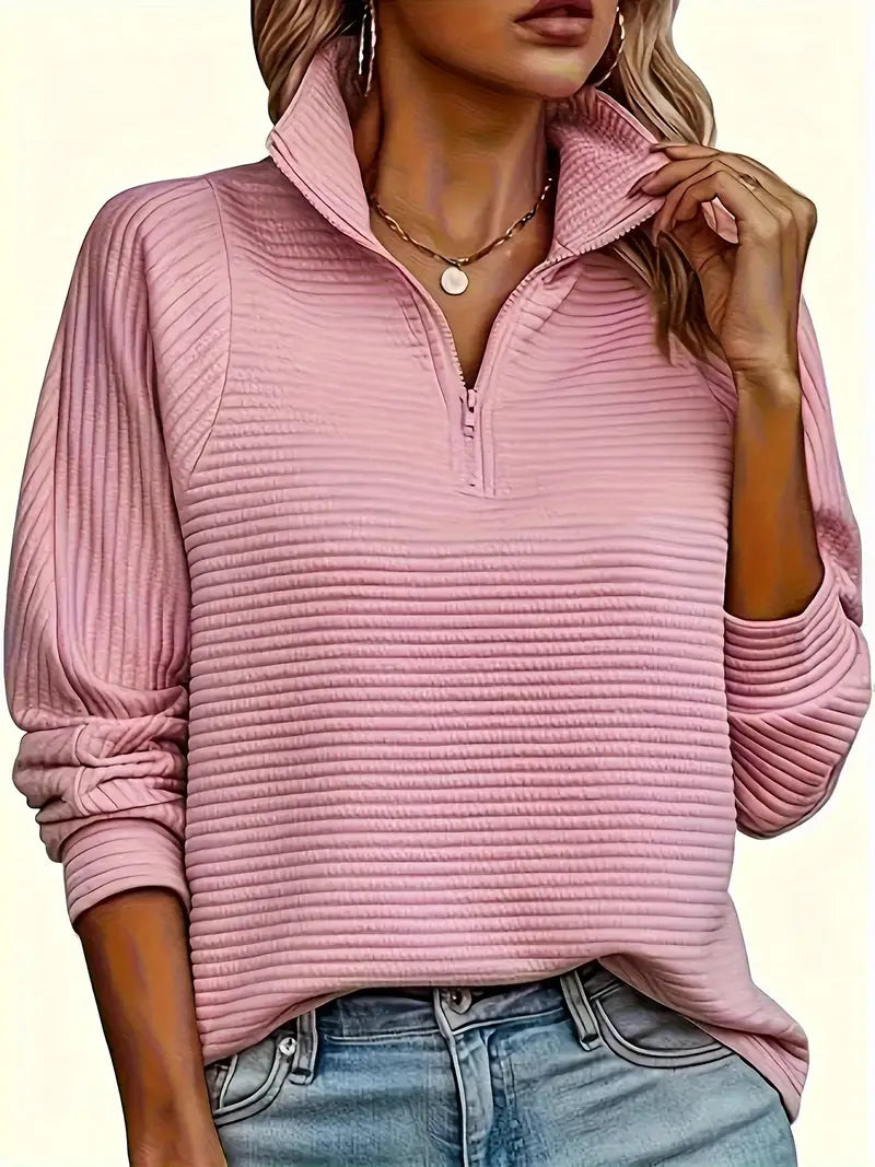 Womens Zipper Sweater Cozy Knit Warm Fit