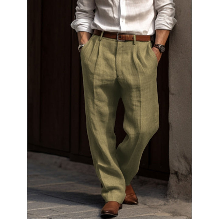 Mens Linen Pants Comfort Fit Elegant Style