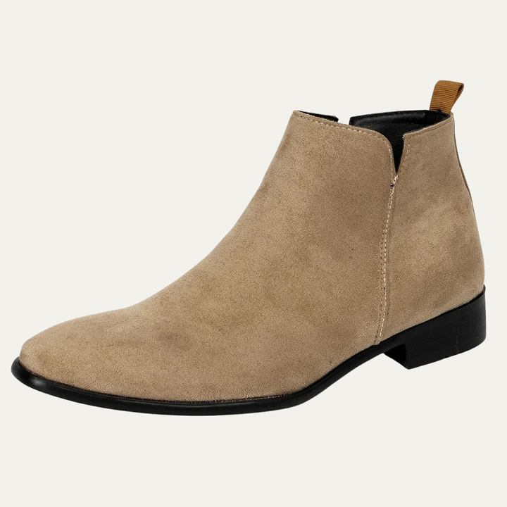 Mens Leather Slip-On Business Dress Ankle Boots Elegant Style