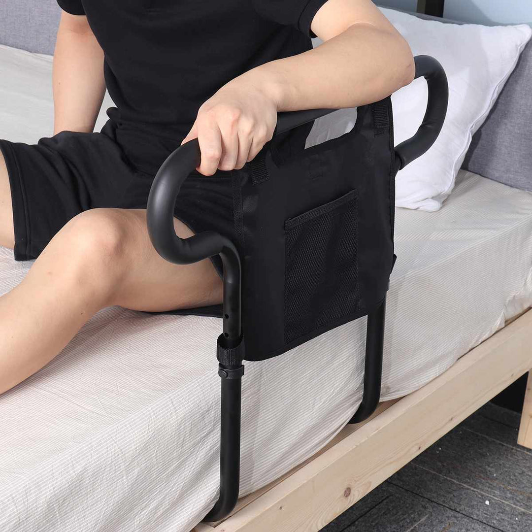 Elderly Bed Assist Rail with Storage Pocket Support - BritishMode