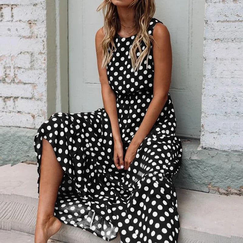 Womens Sleeveless Dress Elegant Fit