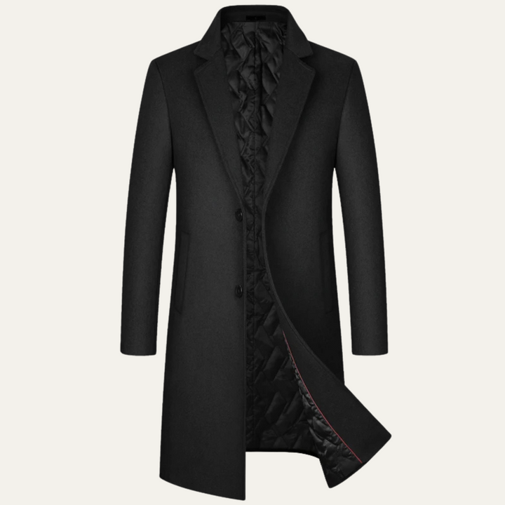 Mens Wool Long Winter Smart Coat Elegant Fit - BritishMode