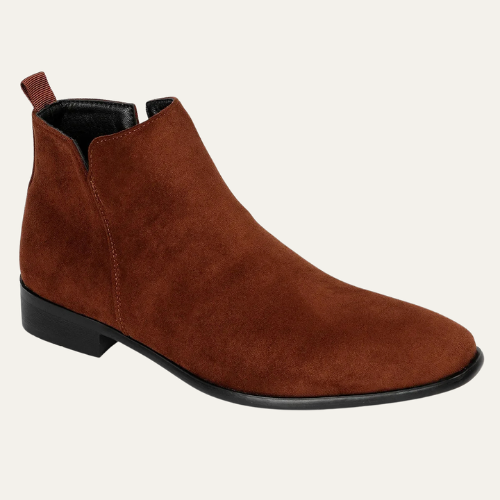 Mens Leather Slip-On Business Dress Ankle Boots Elegant Style
