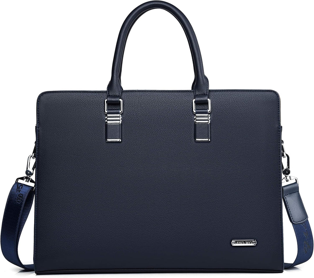 Mens Leather Business Briefcase Multi-Compartment Professional Style