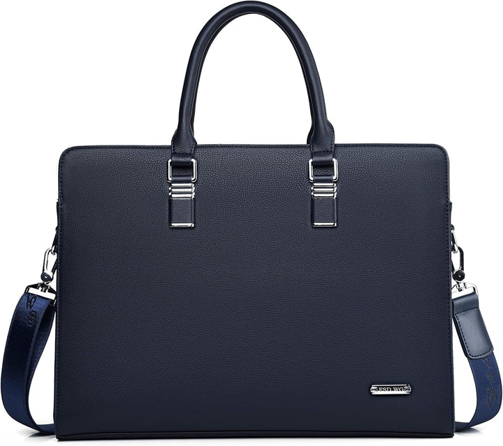 Mens Leather Business Briefcase Multi-Compartment Professional Style