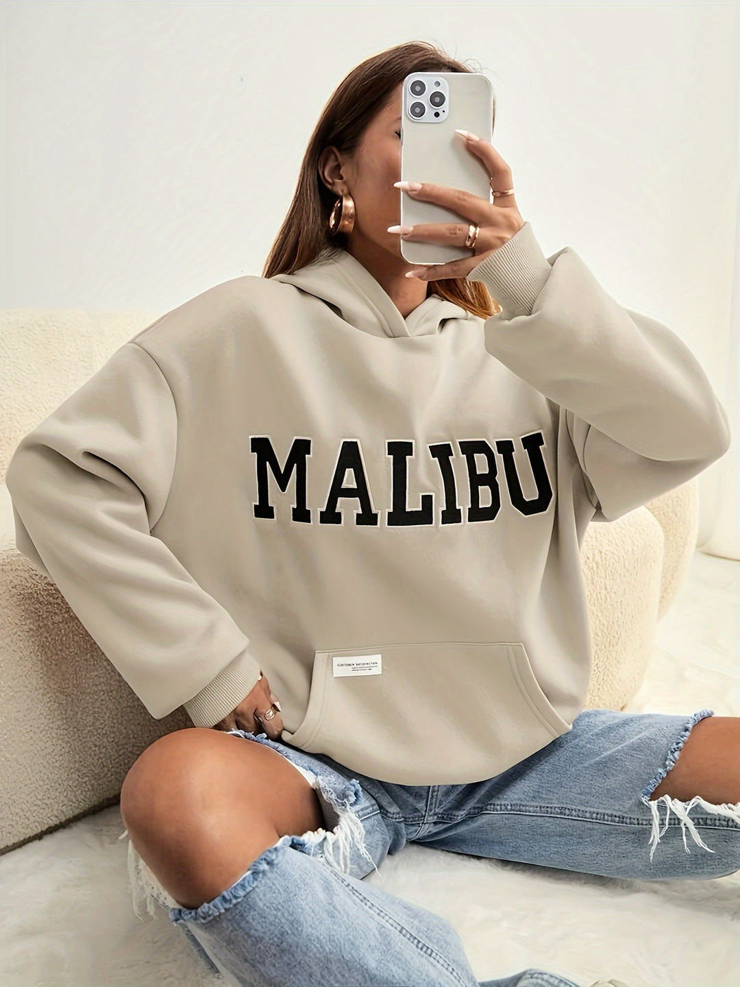 Womens Hooded Sweatshirt Large Cozy Fit - BritishMode