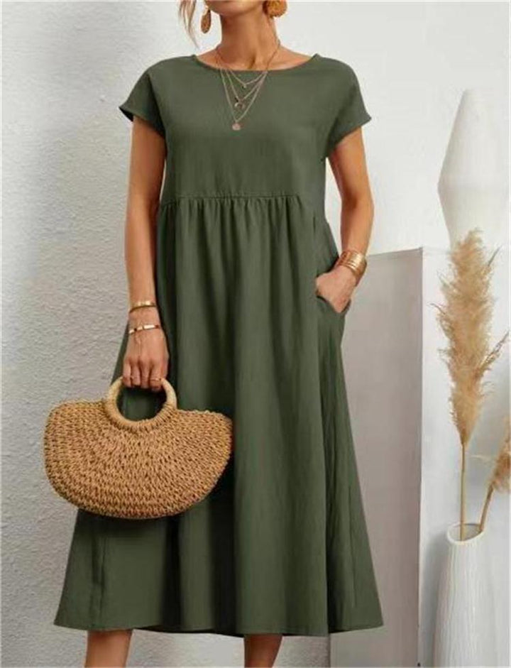 Womens Casual Midi Dress Comfortable Knee Length