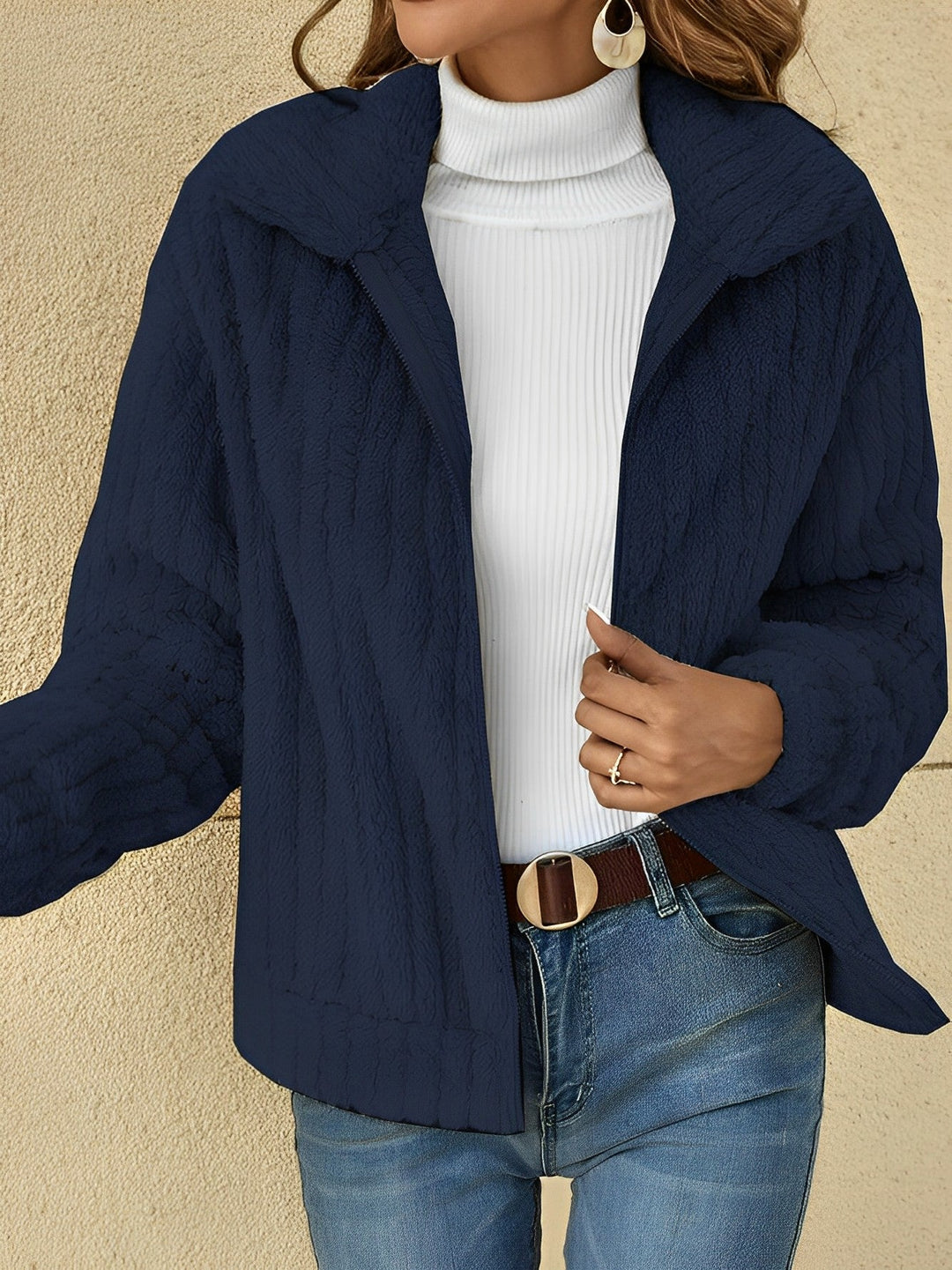 Womens Teddy Jacket Plush Warm Fit