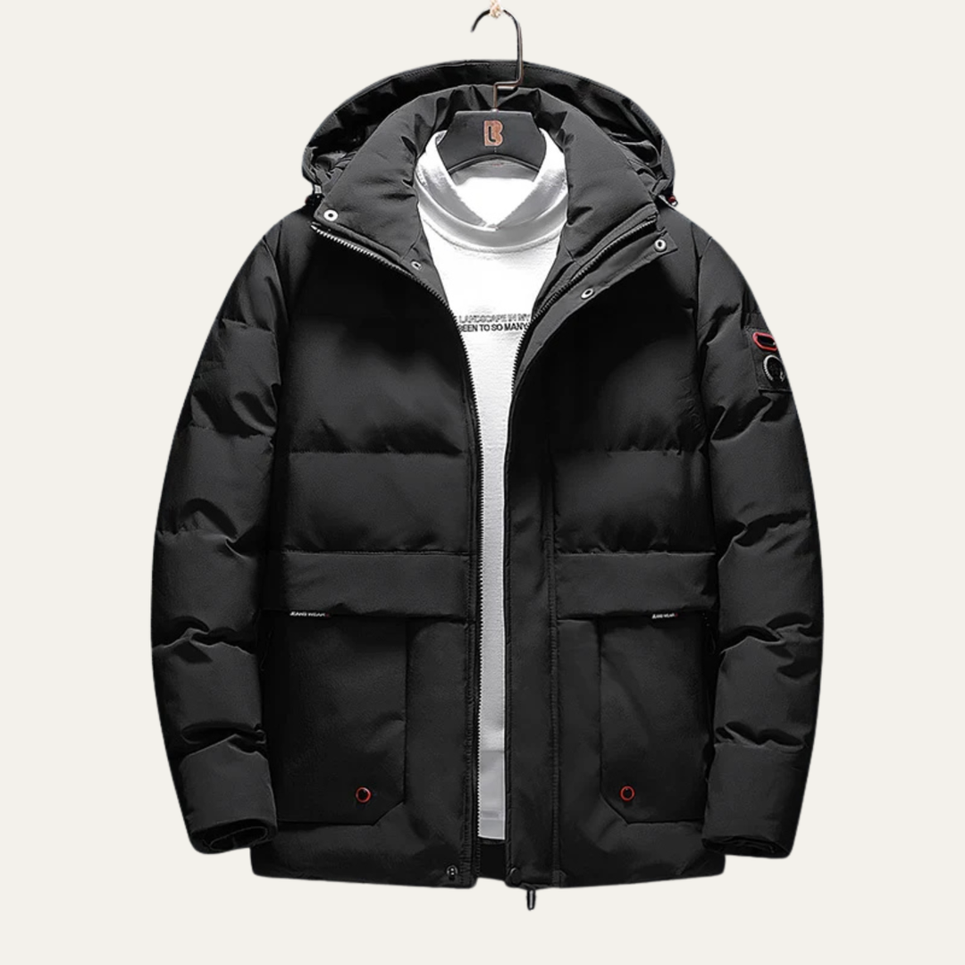 Mens Hooded Puffer Jacket Thick Warm Insulated - BritishMode