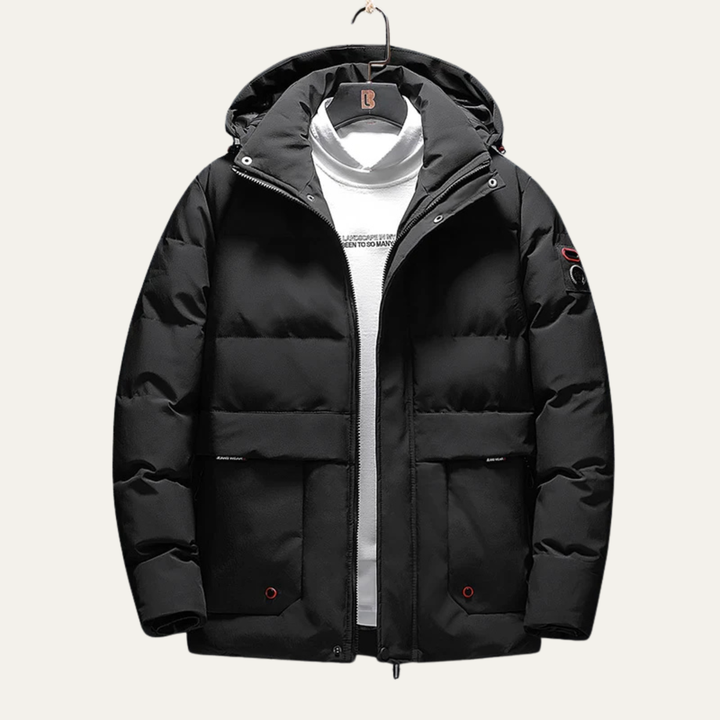 Mens Hooded Puffer Jacket Thick Warm Insulated - BritishMode