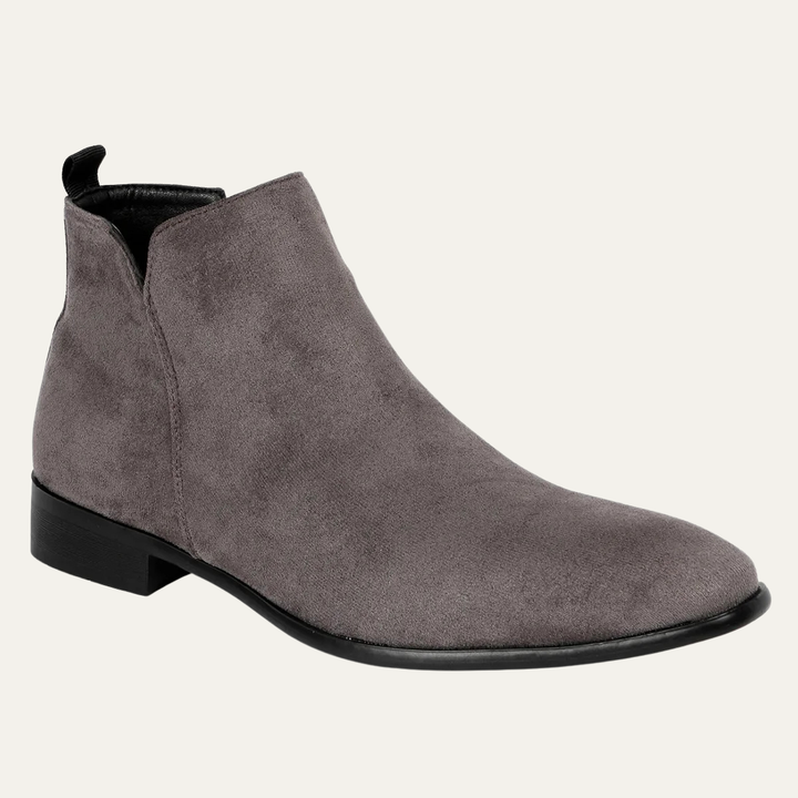 Mens Leather Slip-On Business Dress Ankle Boots Elegant Style