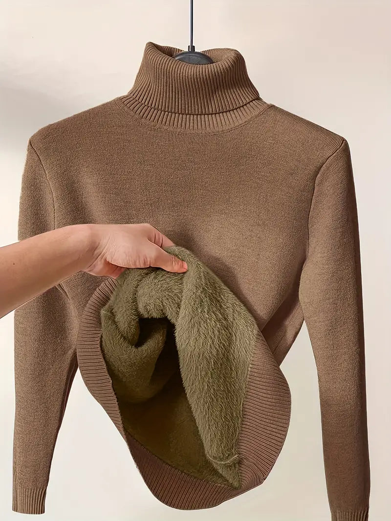 Womens Turtleneck Sweater Cozy Knit Winter - BritishMode