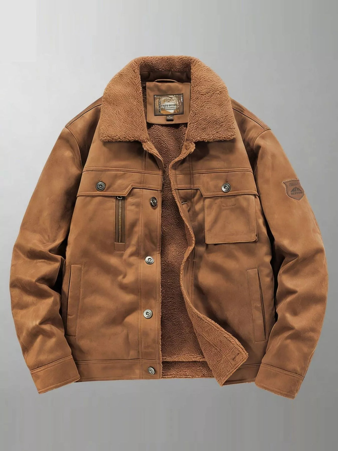 Mens Fleece Lined Coat Plus Size Regular Fit