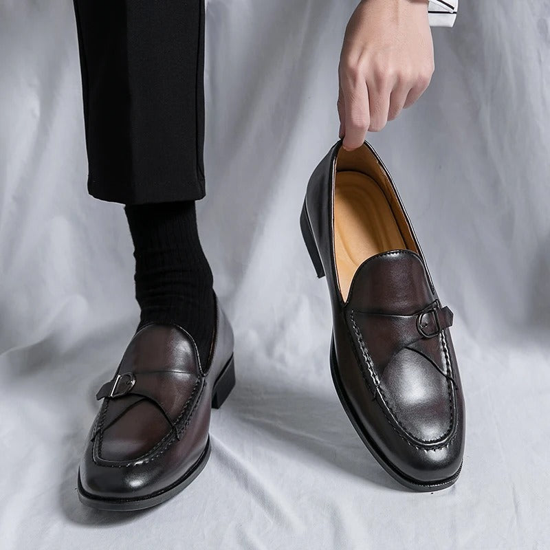 Mens Leather Loafers Classic Slip-On