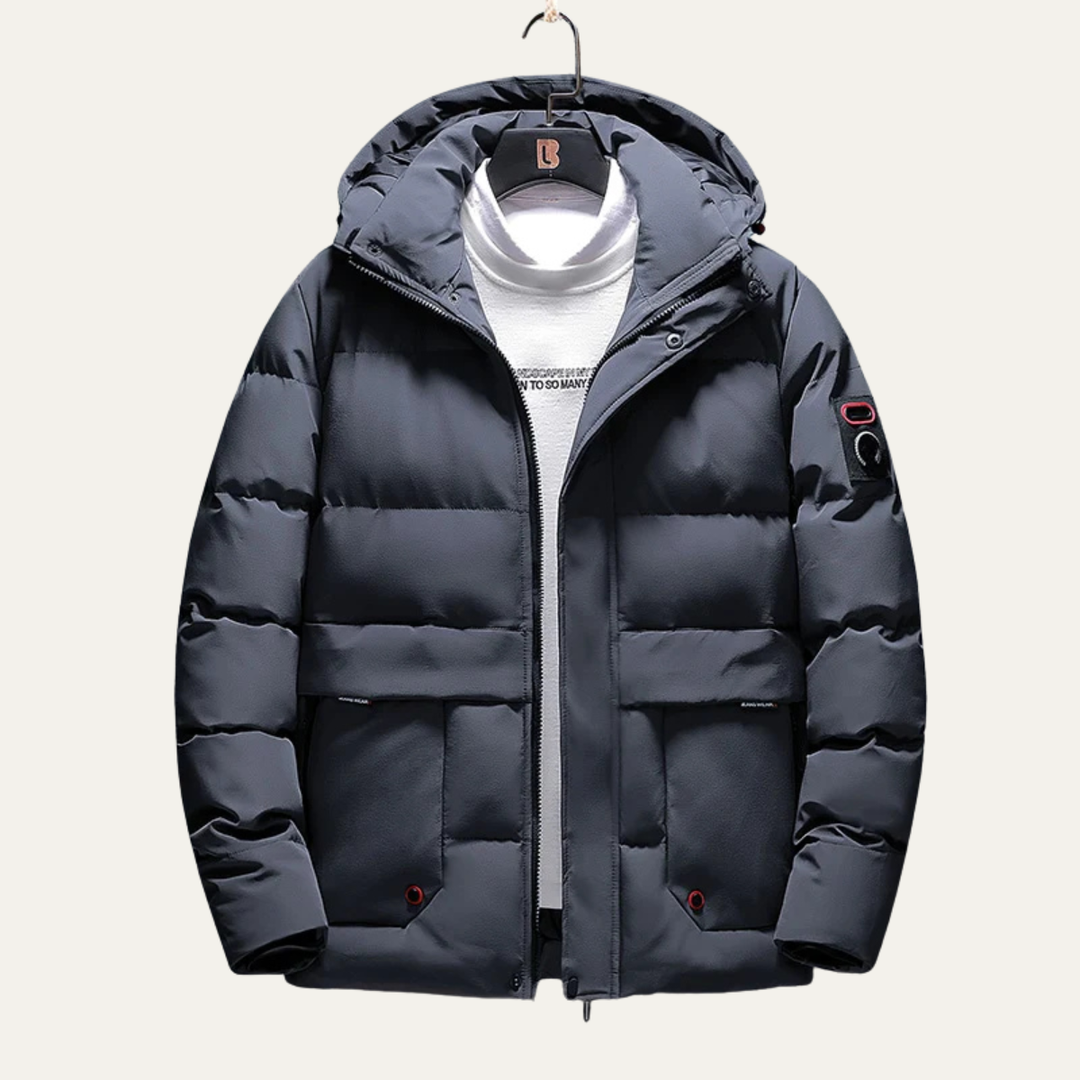 Mens Hooded Puffer Jacket Thick Warm Insulated