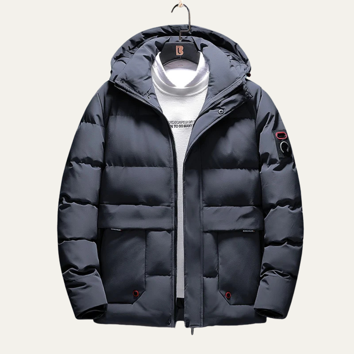 Mens Hooded Puffer Jacket Thick Warm Insulated