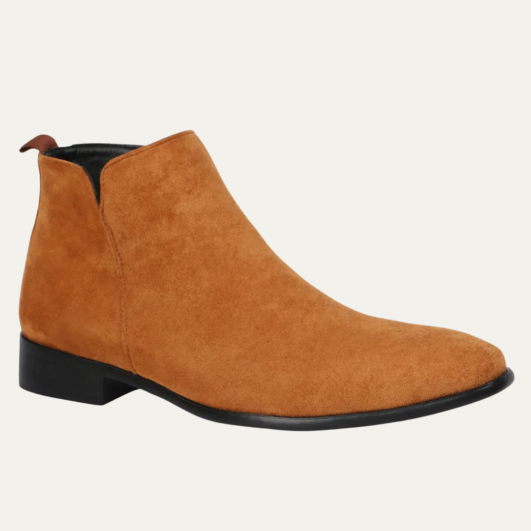 Mens Leather Slip-On Business Dress Ankle Boots Elegant Style - BritishMode