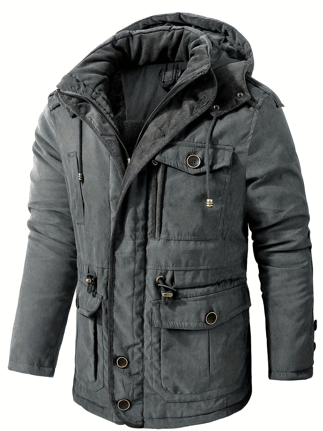 Mens Thick Hooded Winter Jacket Insulated Warm