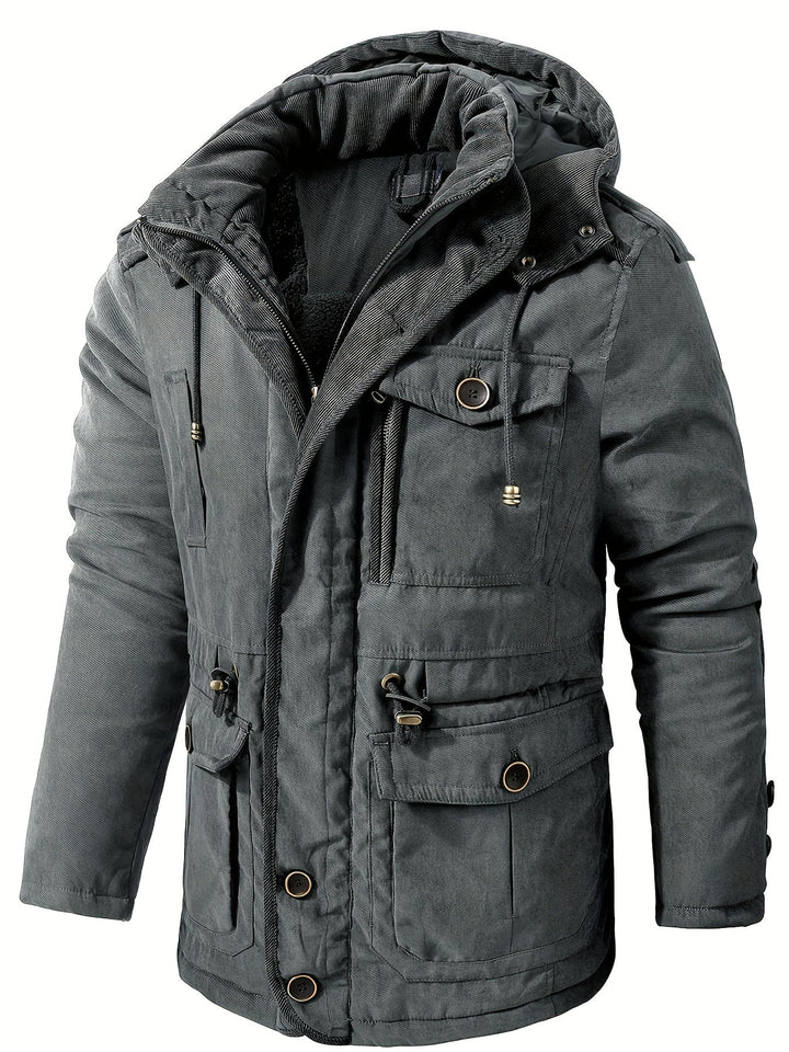 Mens Thick Hooded Winter Jacket Insulated Warm