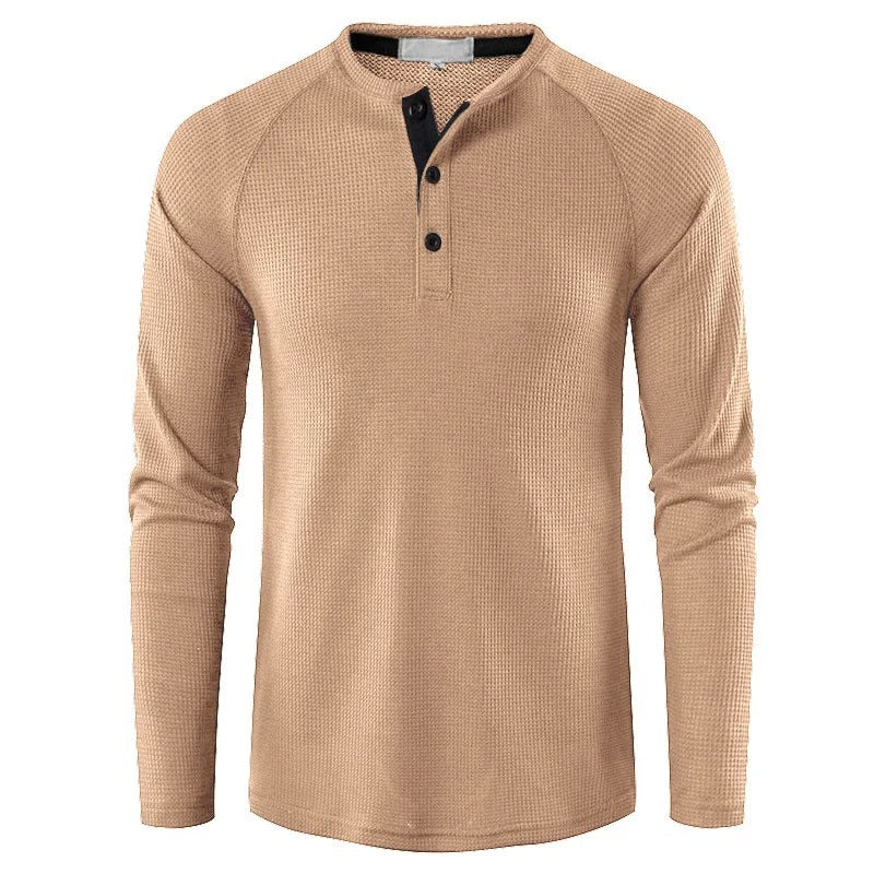 Mens Henley Shirt Classic Fit Cotton