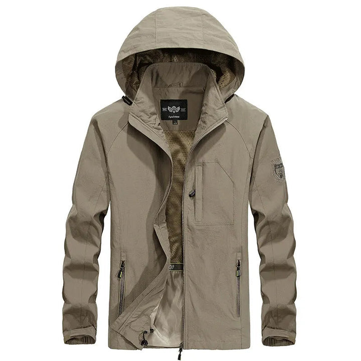 Mens Waterproof Outdoor Jacket with Detachable Hood All-Weather