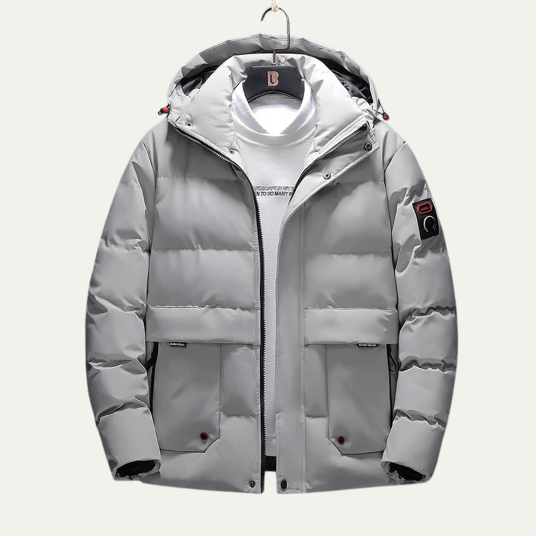 Mens Hooded Puffer Jacket Thick Warm Insulated