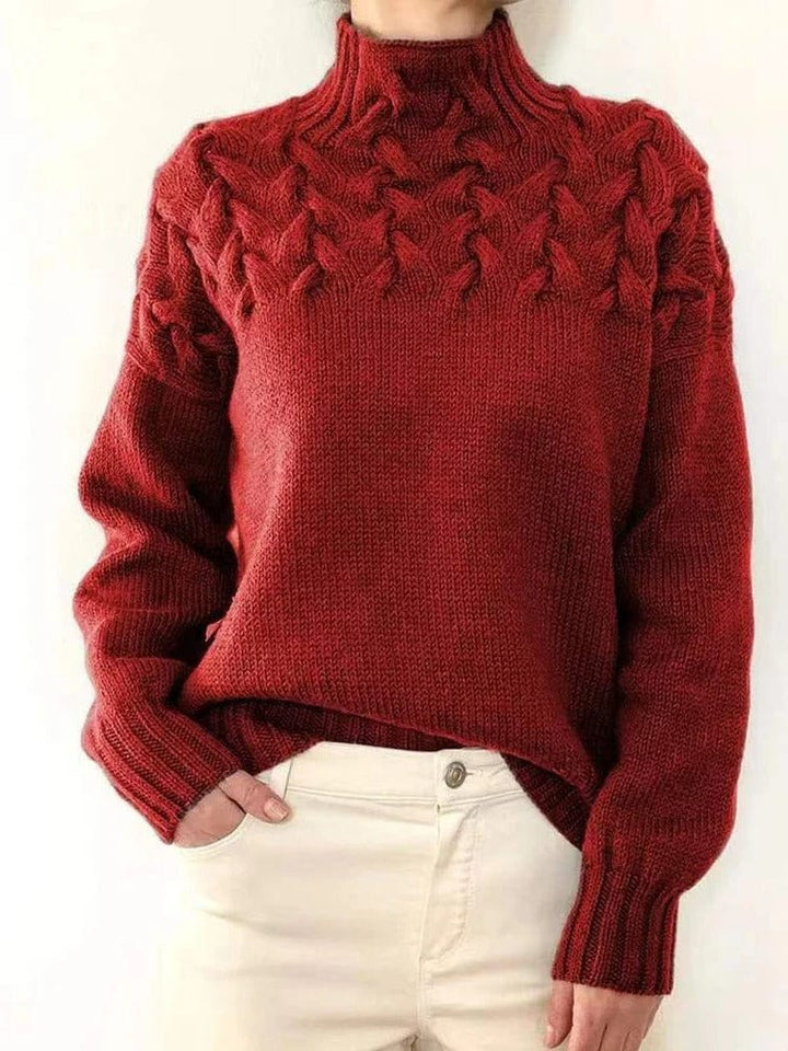 Womens Knit Sweater Wool Blend Warm Fit