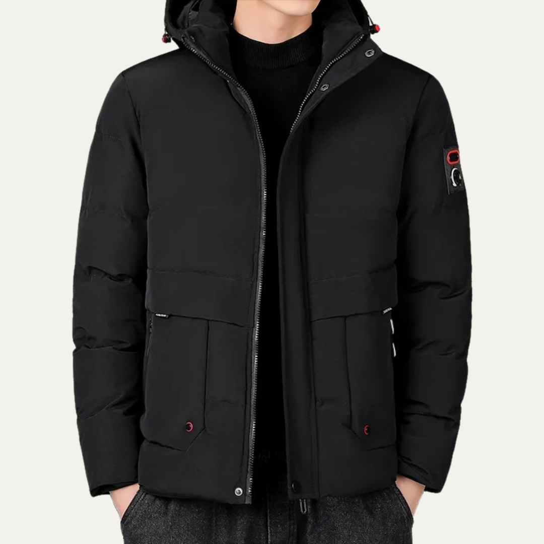 Mens Hooded Puffer Jacket Thick Warm Insulated